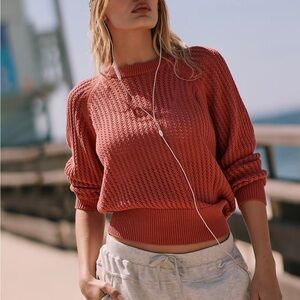 NEW Varley Clay Long-Sleeve Knit Sweater In Mire Size XXS